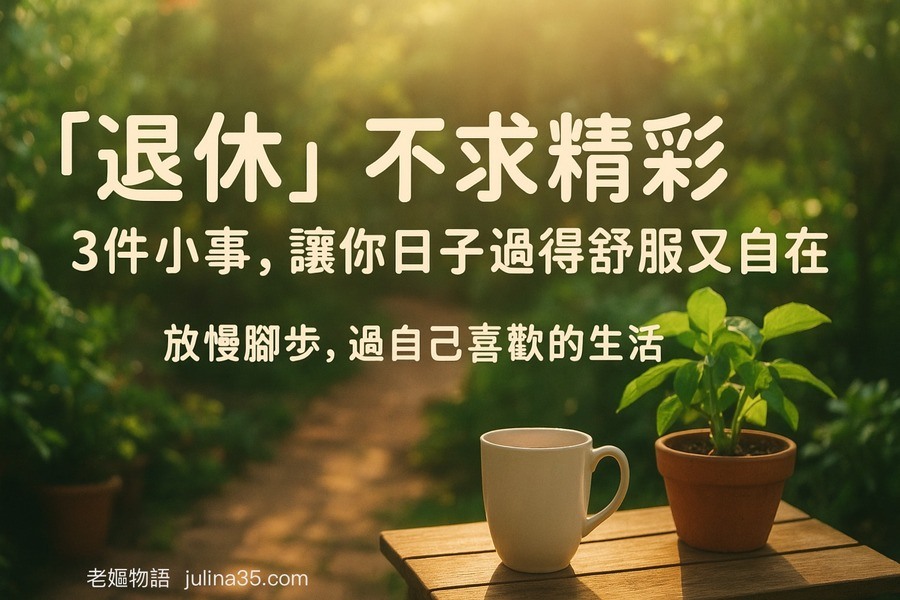 「退休」不求精彩，3件小事，讓你日子舒服又自在 圖/AI