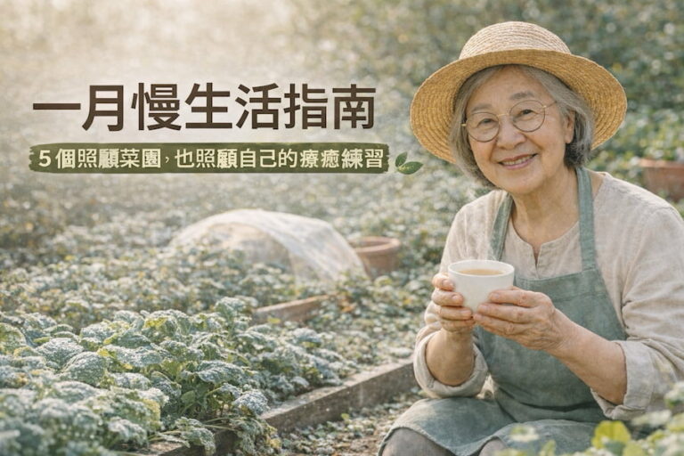 一月慢生活指南：5 個照顧菜園也照顧自己的療癒練習 圖/AI