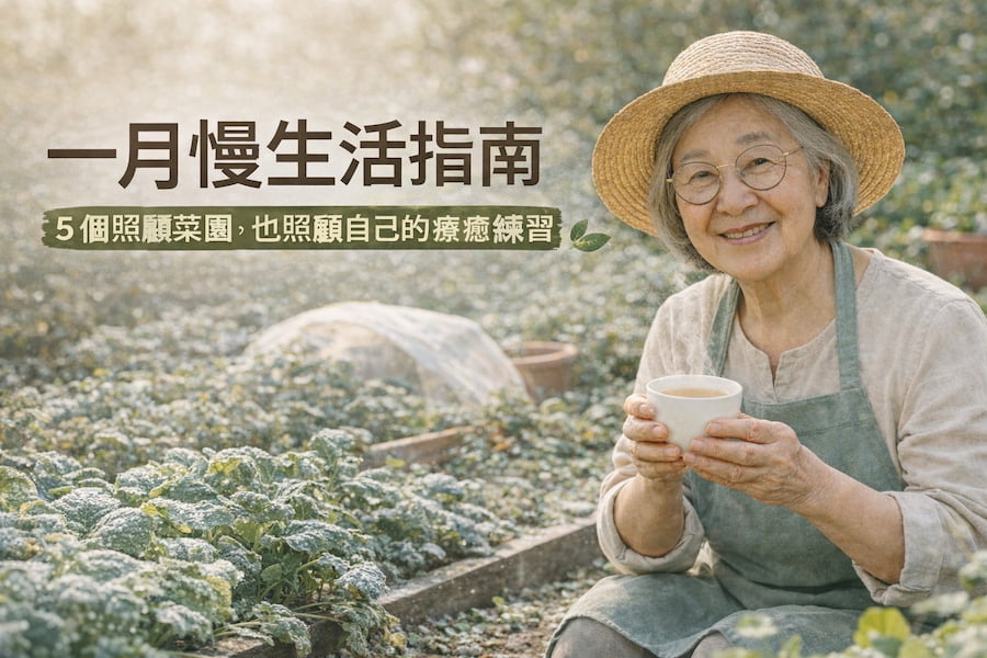 一月慢生活指南：5 個照顧菜園也照顧自己的療癒練習 圖/AI
