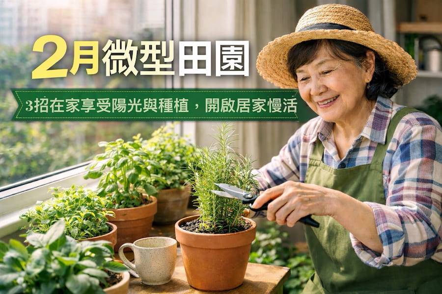 2月微型田園：3招在家享受陽光與種植，開啟居家慢活 圖/AI