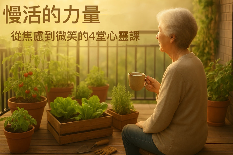 慢活的力量：從焦慮到微笑，我的菜園人生4堂心靈課 圖片/AI