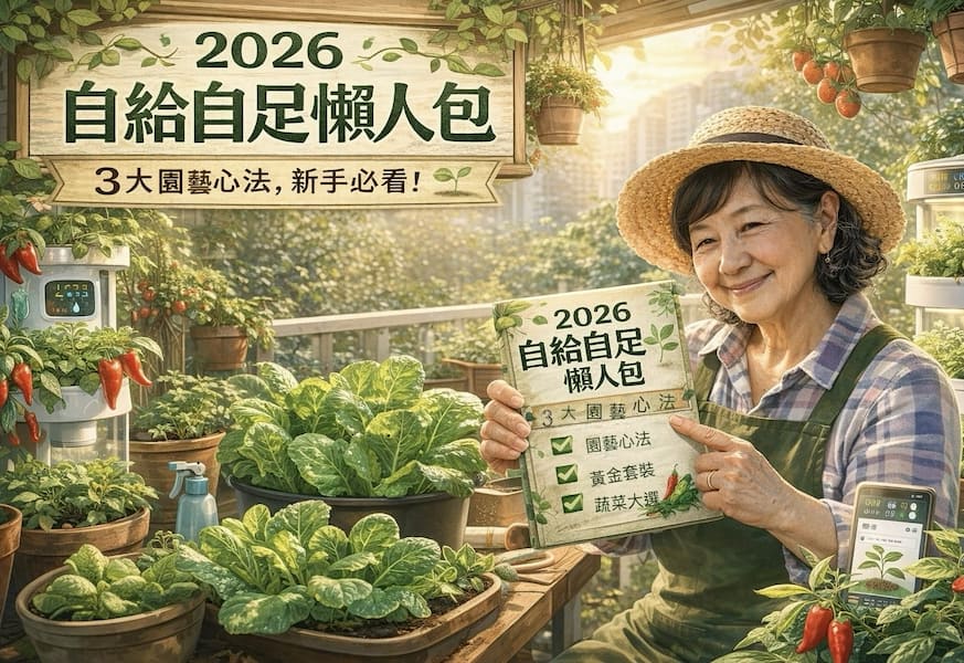 2026自給自足懶人包：3大園藝心法，新手一次上手！ 圖/AI