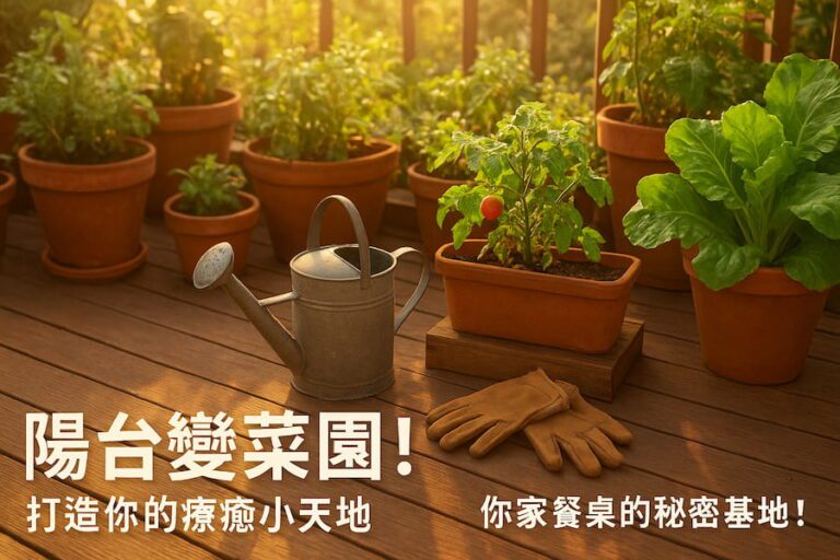 陽台變菜園！從3個花盆開始打造你的療癒小天地 圖/AI