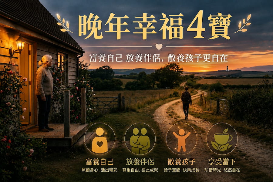 晚年幸福4寶：富養自己放養伴侶，散養孩子更自在 圖/AI