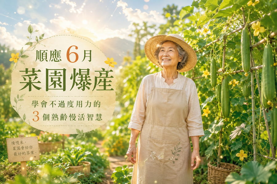 順應6月菜園爆產：學會不過度用力的3個熟齡慢活智慧 圖/AI