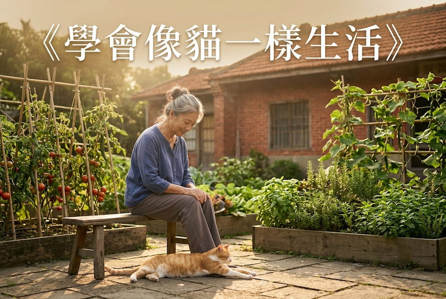 學貓過日子！3 個貓的生活習慣，教你晚年找到平衡 圖/AI