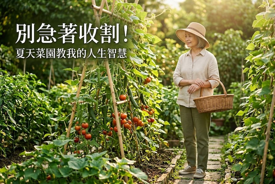 別急著收割!從夏天菜園學會 3 個智慧,優雅過下半場 圖/AI