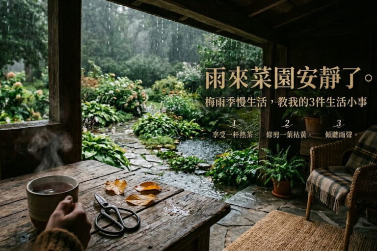 《雨來菜園安靜了：梅雨季慢生活，教我的3件生活小事》 圖/AI