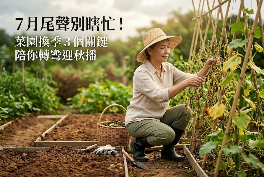7月尾聲別瞎忙！菜園換季 3 個關鍵，陪你轉彎迎秋播 圖/AI