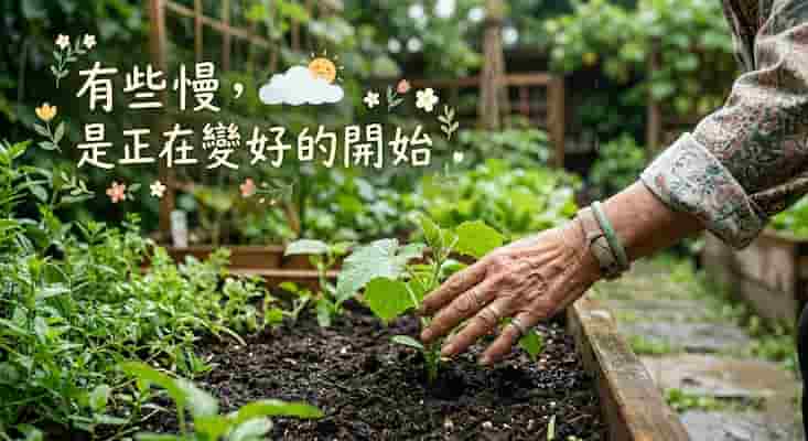 《梅雨季慢生活:看著菜園變穩,學會 3 個雨中安靜節奏 》 圖/AI