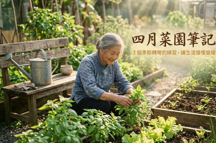 四月菜園筆記：3 個季節轉彎的練習，讓生活慢慢變暖 圖/AI