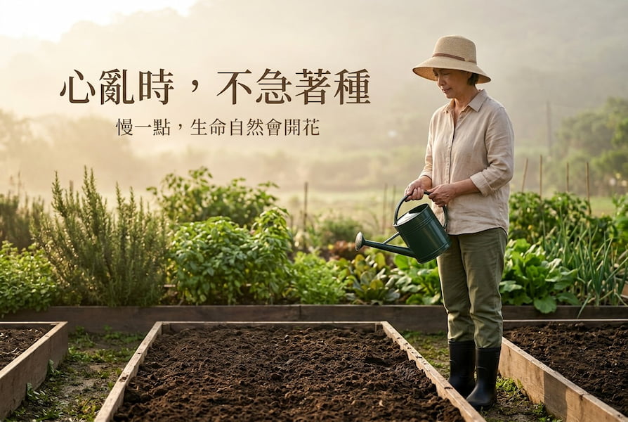 心亂時，不急著種！老嫗的 3 個菜園慢活節奏安頓身心 圖/AI