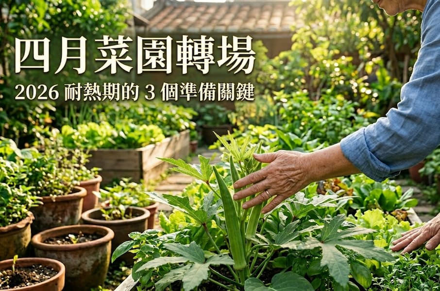 四月菜園轉場：2026家庭菜園進入耐熱期3個準備關鍵 圖/AI