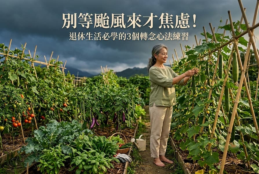 別等颱風來才焦慮！退休生活必學的3個轉念心法練習 圖/AI