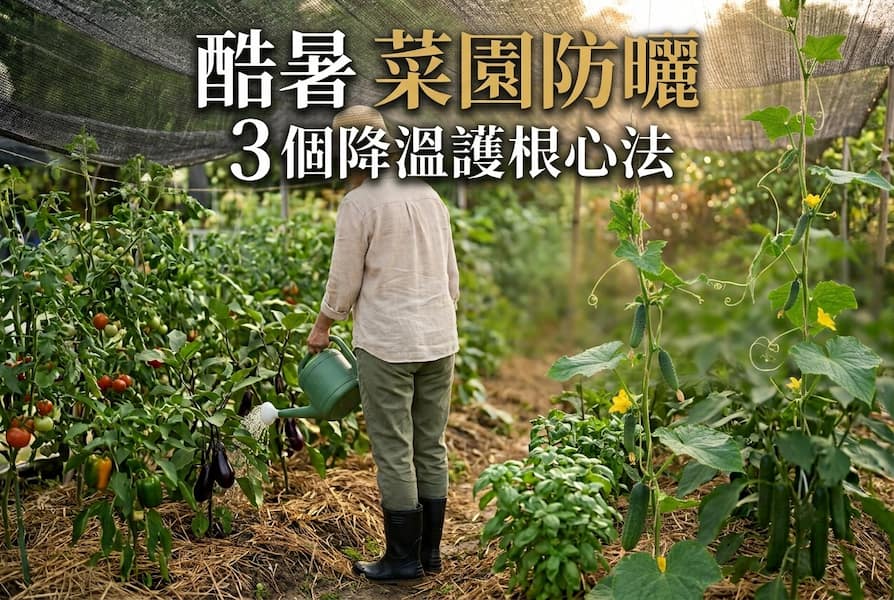 酷暑菜園防曬:3個降溫護根心法,陪蔬菜優雅過夏天 圖/AI