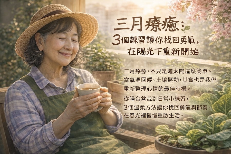 三月療癒：3 個練習讓你找回勇氣，在陽光下重新開始 圖/AI